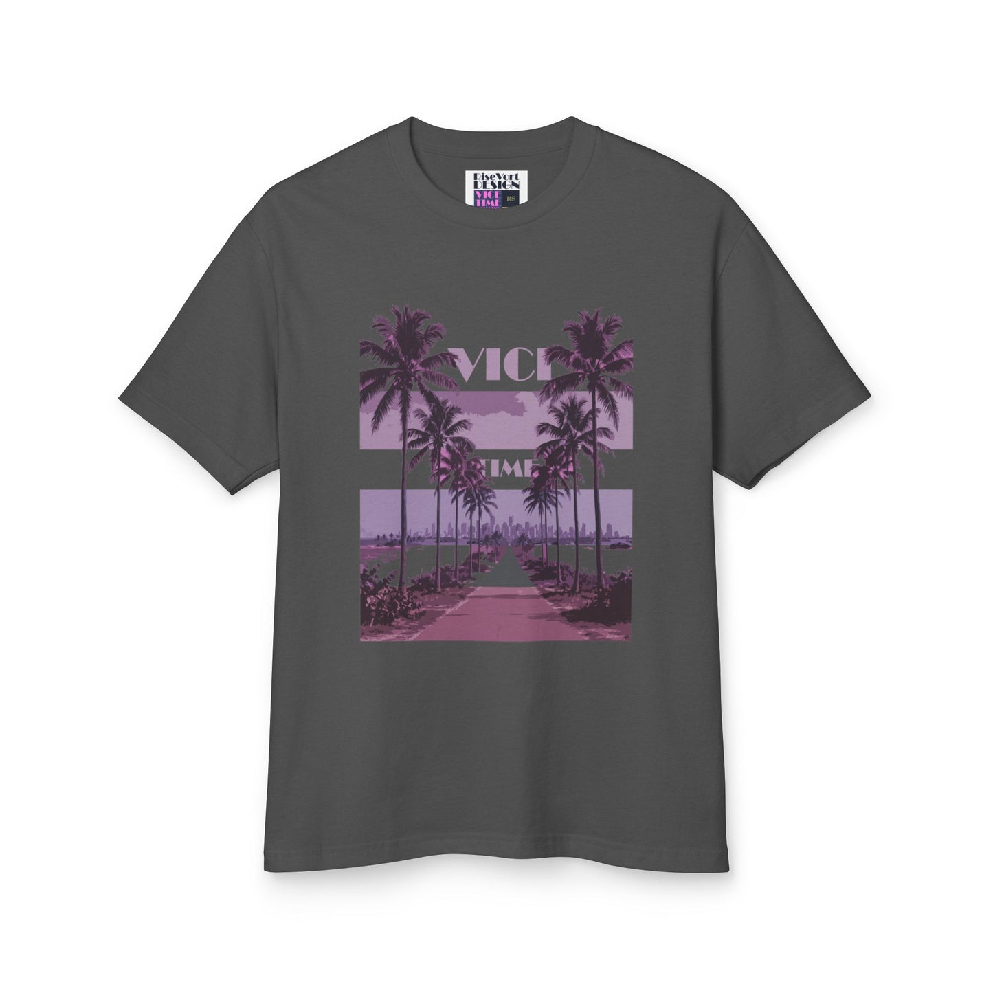 Vintage-Faded "Palm Leaves" 100% Cotton Tee | Vice Time Collection