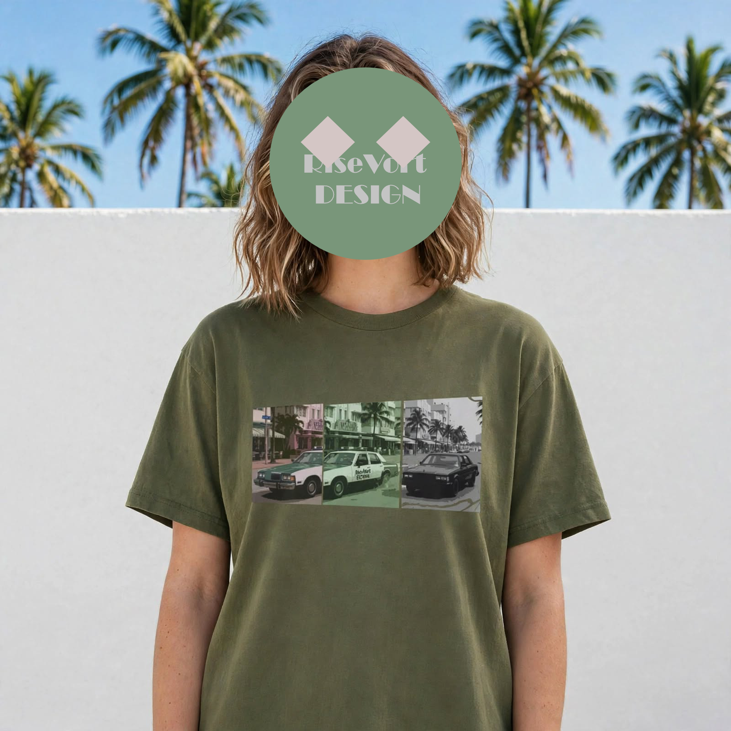 Retro Grid "Miami Police" 100% Cotton Tee | Vice Time Collection