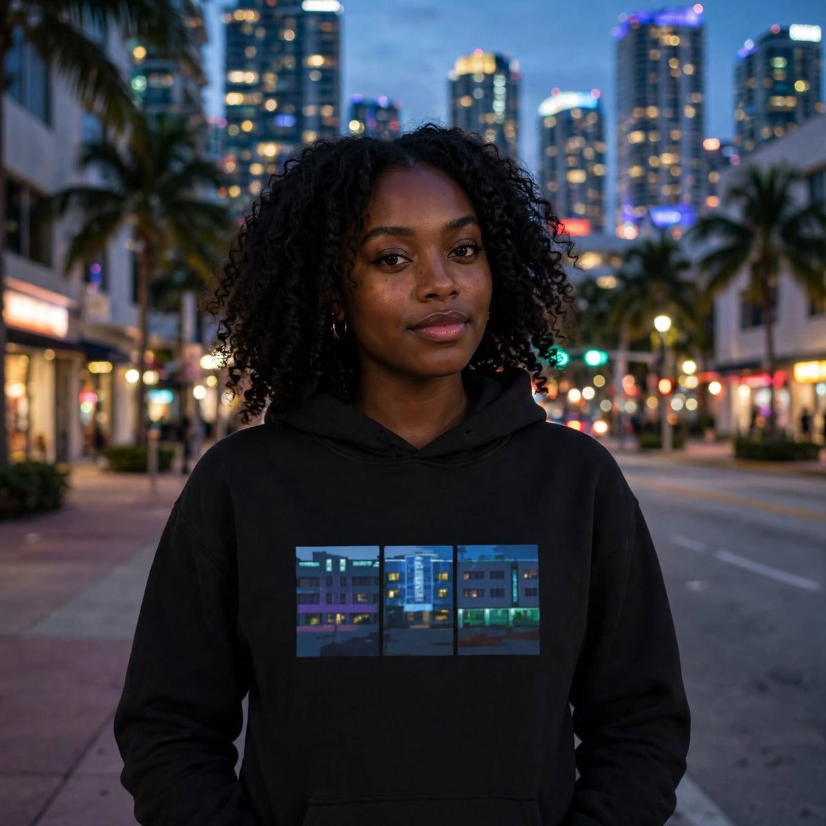 Miami Neon Nights Graphic Heavyweight Hoodie