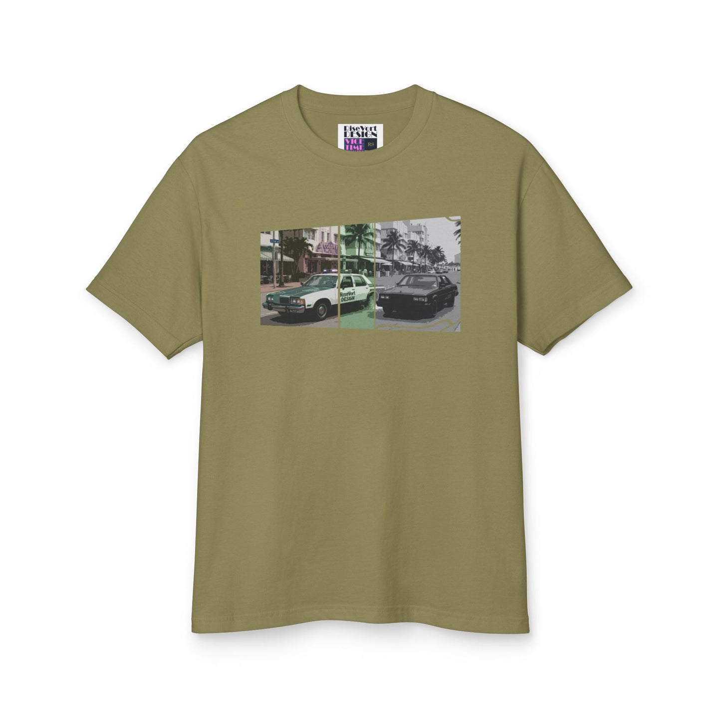Retro Grid "Miami Police" 100% Cotton Tee | Vice Time Collection