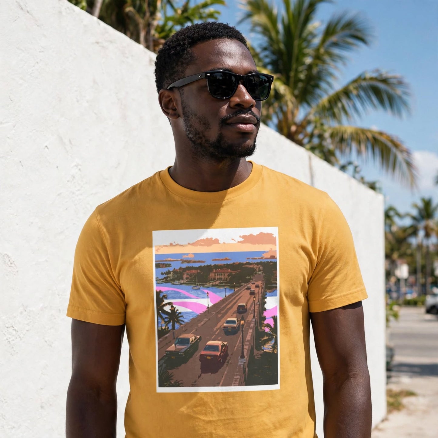 Retro Grid "Old Times" 100% Cotton Tee | Vice Time Collection
