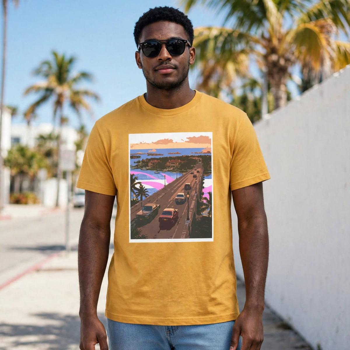 Retro Grid "Old Times" 100% Cotton Tee | Vice Time Collection
