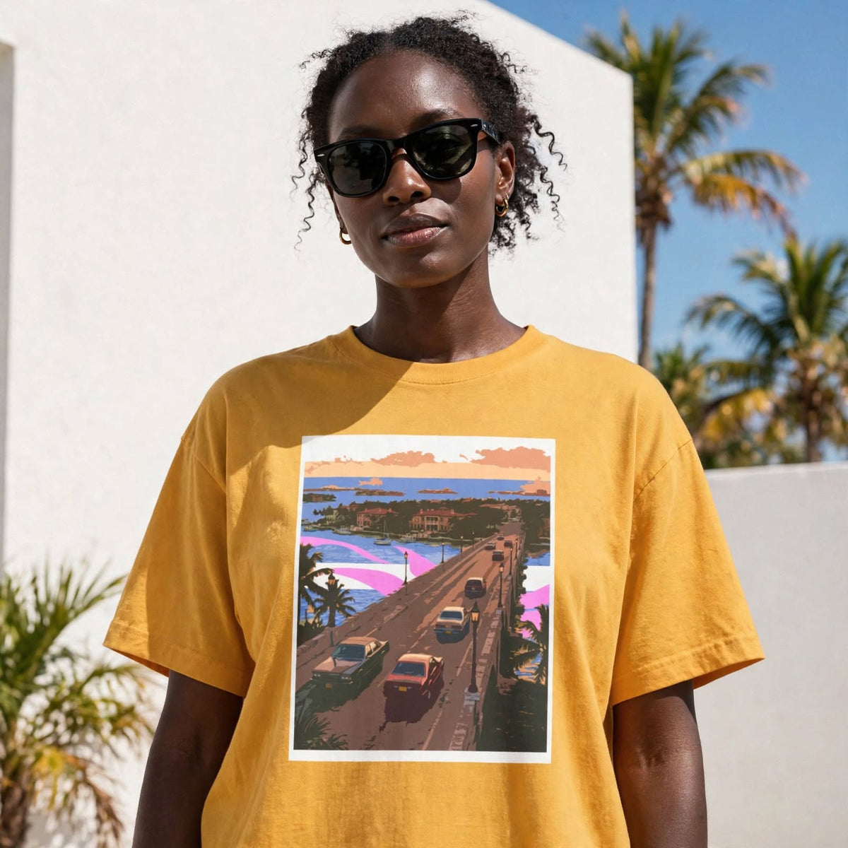 Retro Grid "Old Times" 100% Cotton Tee | Vice Time Collection